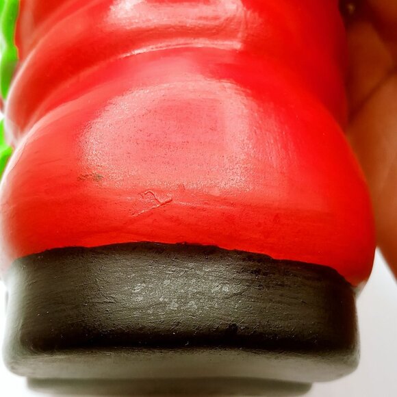 Vintage 1976 Christmas Santa Boot Planter Ceramic Hand Painted Decorative Shoe - Picture 6 of 12